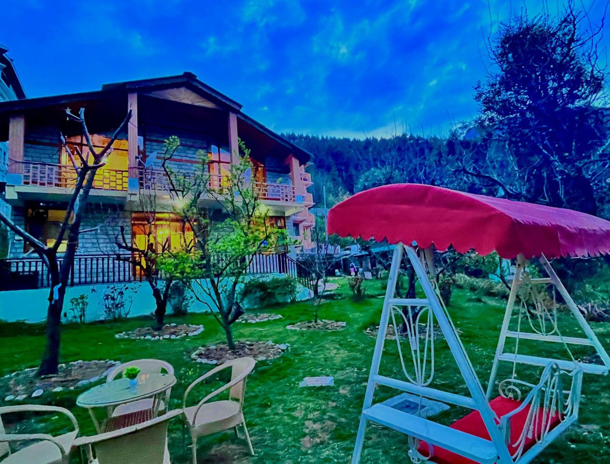 The Manu Emerald # Farmhouse # Top Selling Cottage In Manali # Peaceful Heritage Cozy Stay # Lawn With Bonfire # Most Awarded Exterior photo